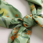 Moonlit Blossom Sage Green Silk Square Scarf