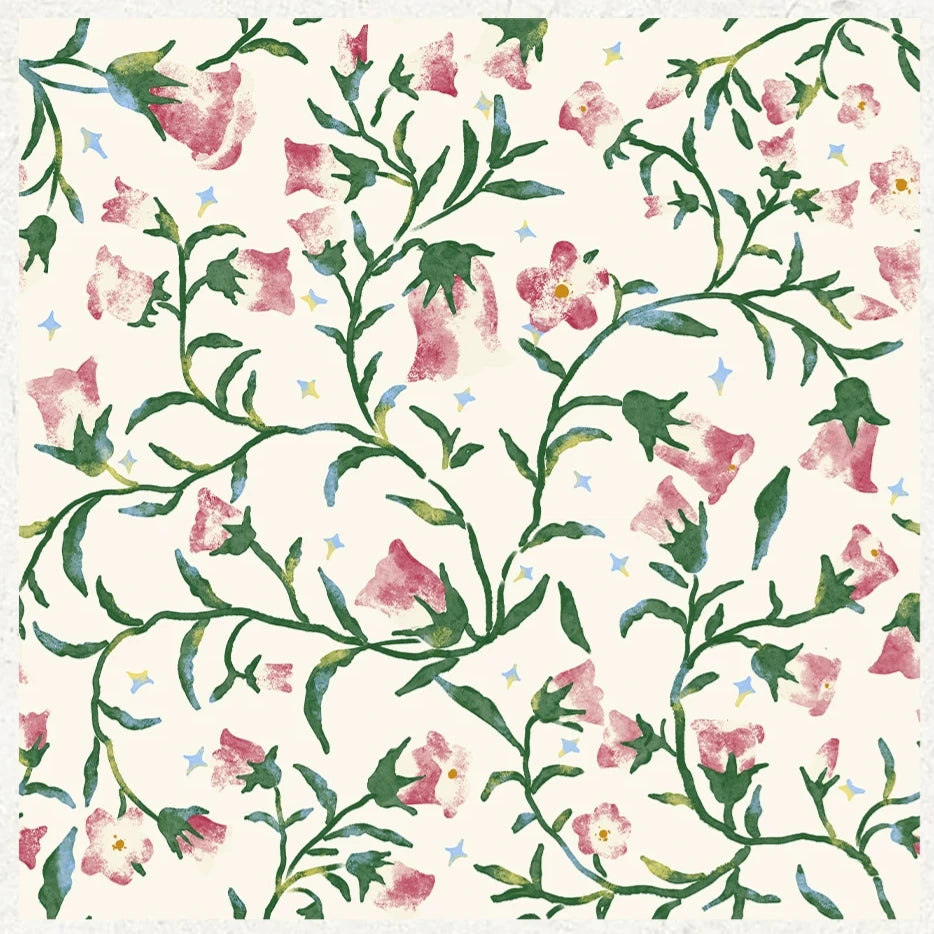 Morning Glory Cream Silk Square Scarf