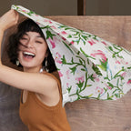 Morning Glory Cream Silk Square Scarf