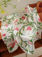 Morning Glory Cream Silk Square Scarf