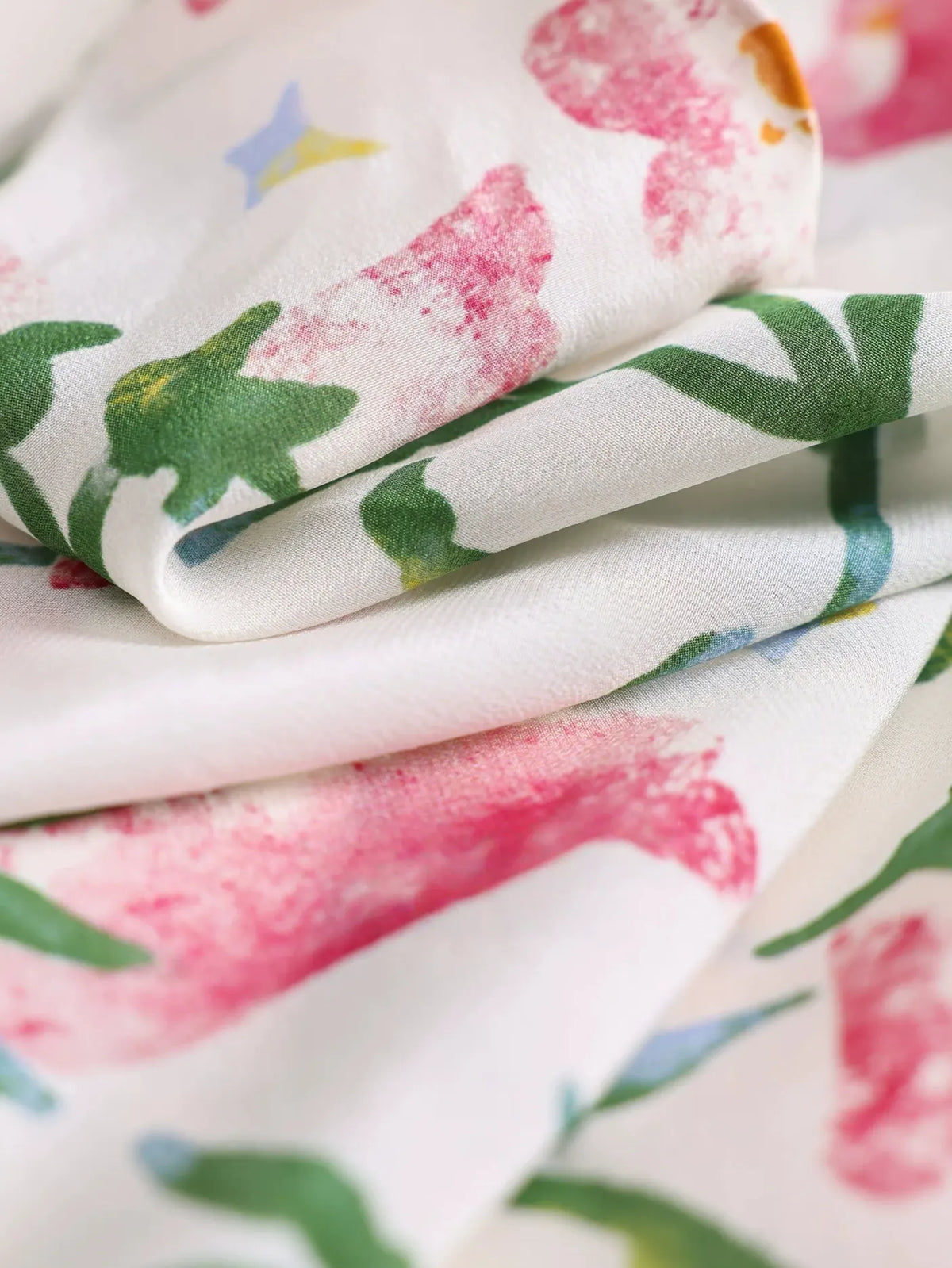Morning Glory Cream Silk Square Scarf