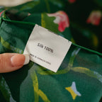 Morning Glory Forest Green Silk Square Scarf