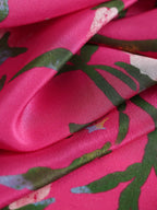 Morning Glory Hot Pink Silk Square Scarf