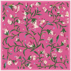 Morning Glory Hot Pink Silk Square Scarf