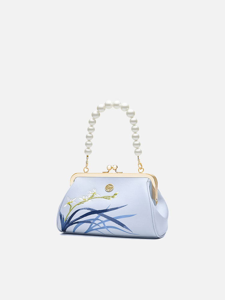 The "Sapphire Orchid" Pearl Mini – Heritage Embroidered Edition