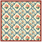 Oriental Bloom Cream Silk Square Scarf