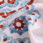 Oriental Medallion Terracotta Silk Square Scarf