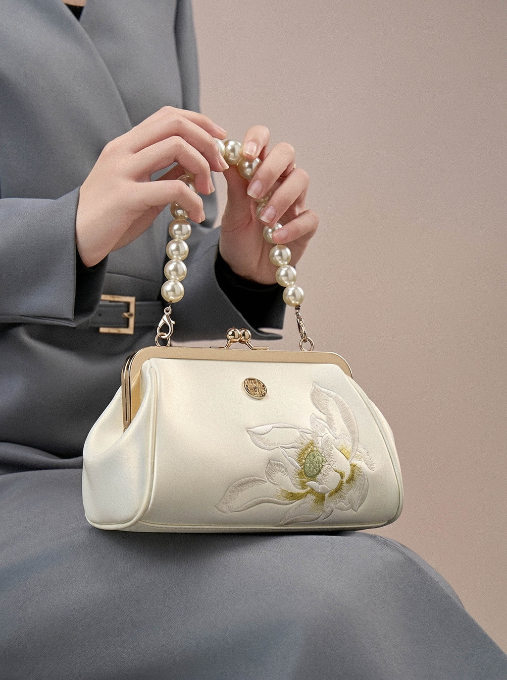 The "Moonlight Orchid" Pearl Mini – Heritage Embroidered Edition