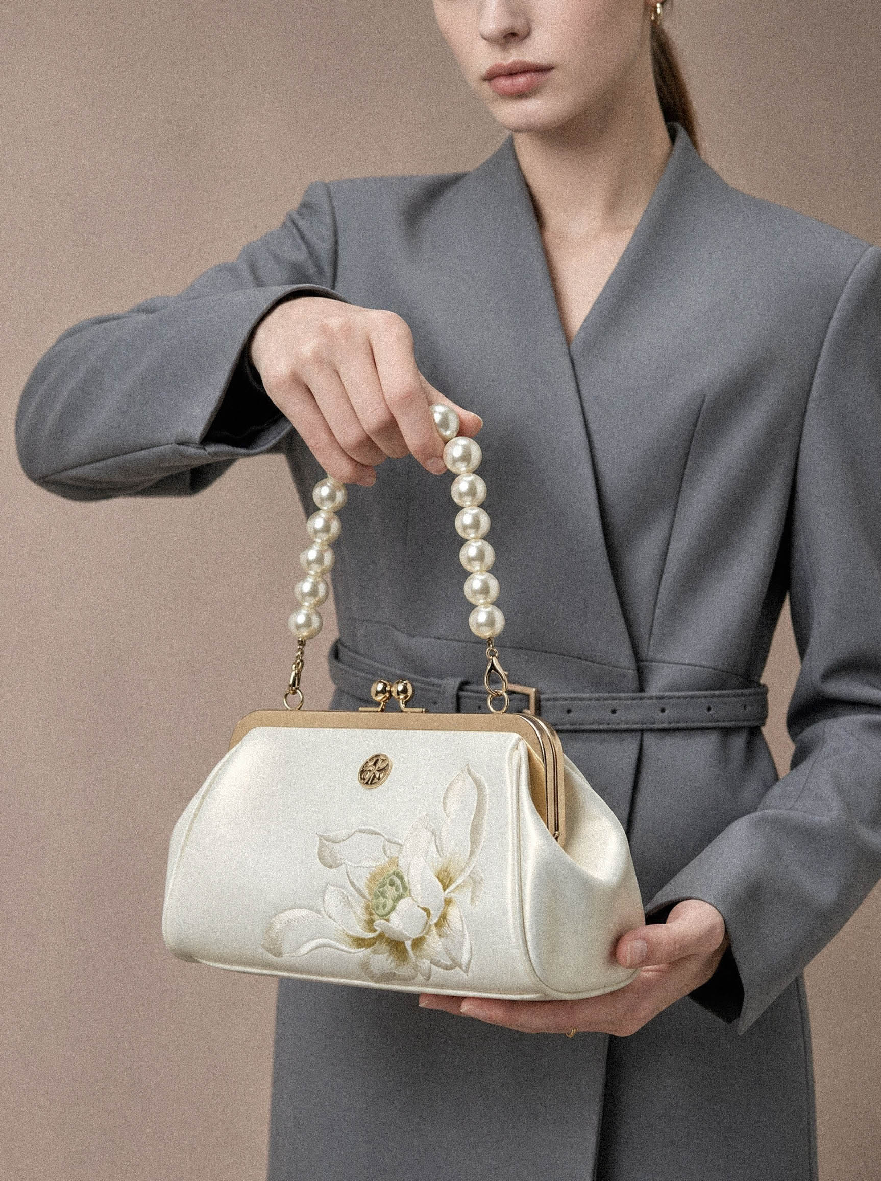 The "Moonlight Orchid" Pearl Mini – Heritage Embroidered Edition