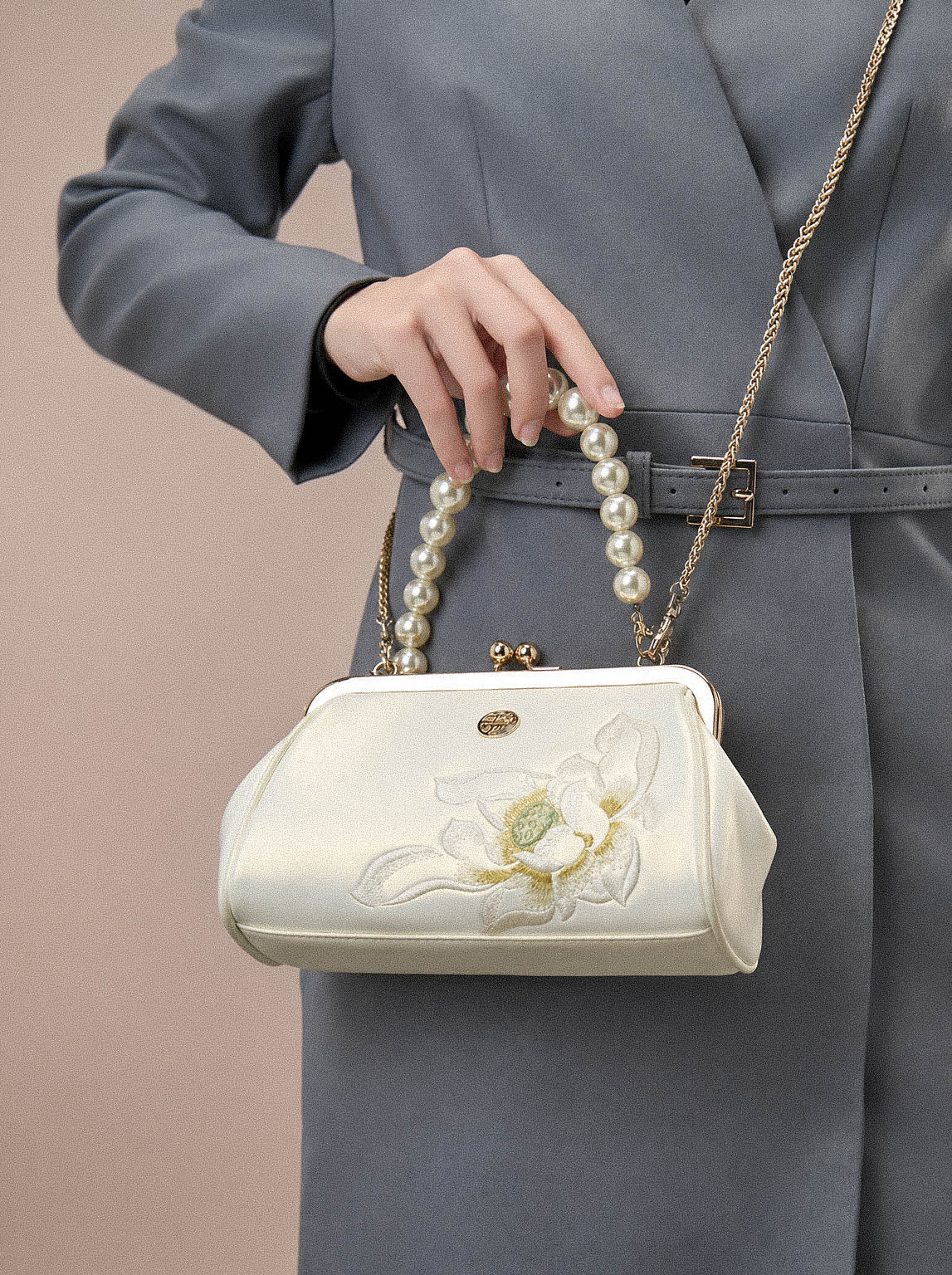 The "Moonlight Orchid" Pearl Mini – Heritage Embroidered Edition