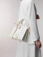 The "Azure Magnolia" Tote – Heritage Embroidered Leather Edition