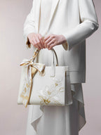 The "Azure Magnolia" Tote – Heritage Embroidered Leather Edition