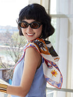 Primal Bloom Multi Silk Square Scarf