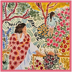 Rose Garden Pink Silk Square Scarf