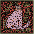 Rose Leopard Pink Silk Square Scarf