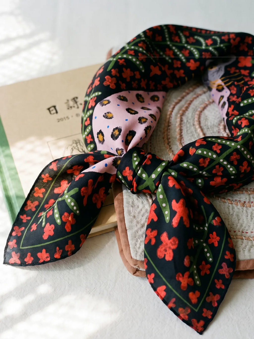 Rose Leopard Pink Silk Square Scarf