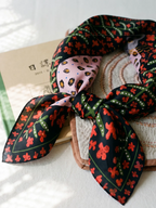 Rose Leopard Pink Silk Square Scarf