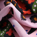 Rose Leopard Pink Silk Square Scarf
