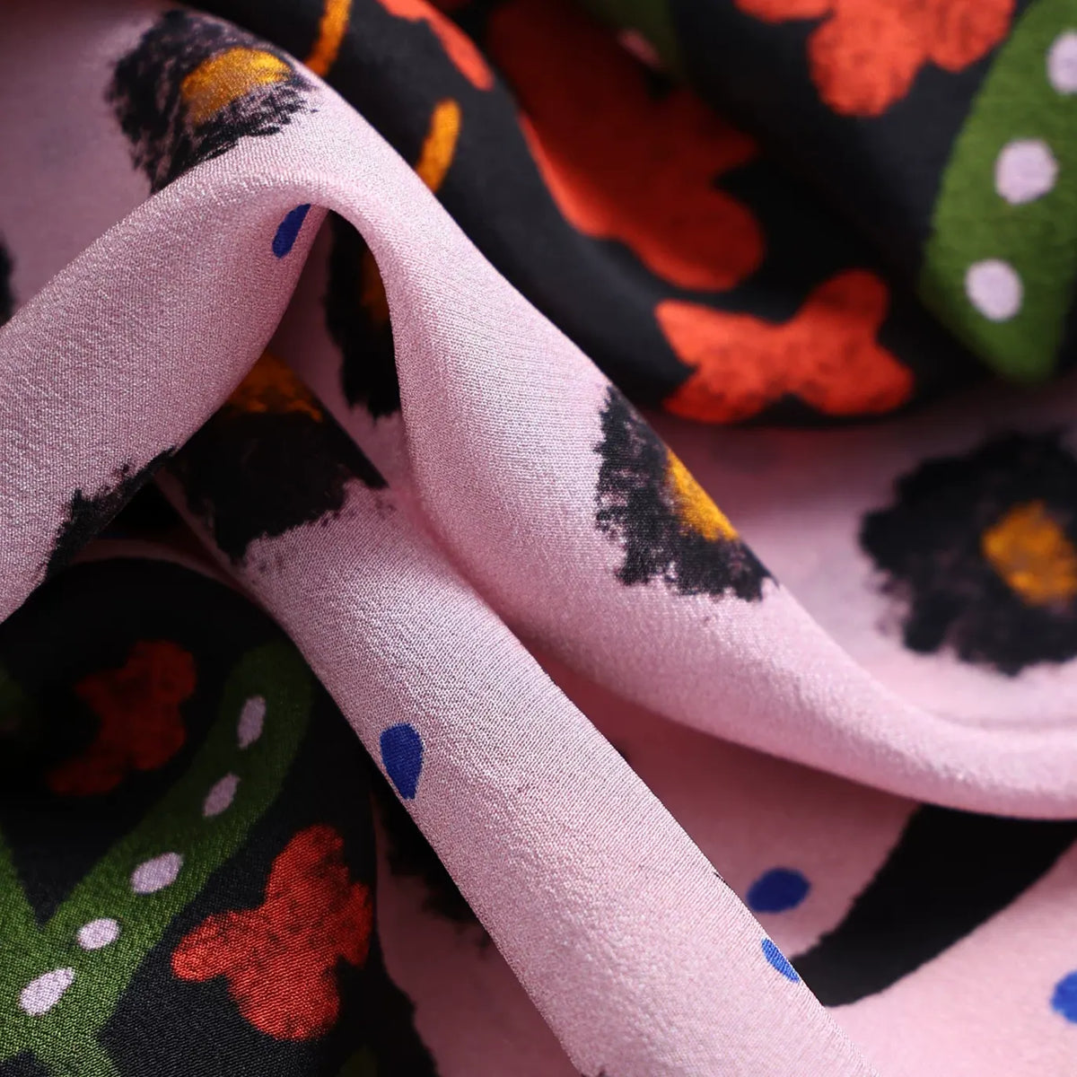 Rose Leopard Pink Silk Square Scarf