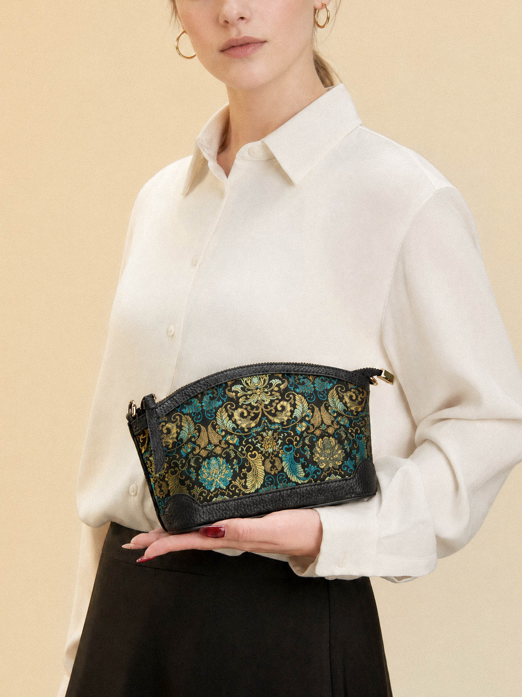The "Emerald Guardian" Mini Tote – Song Brocade Edition