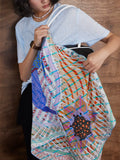 Woven Bloom Multi Silk Square Scarf