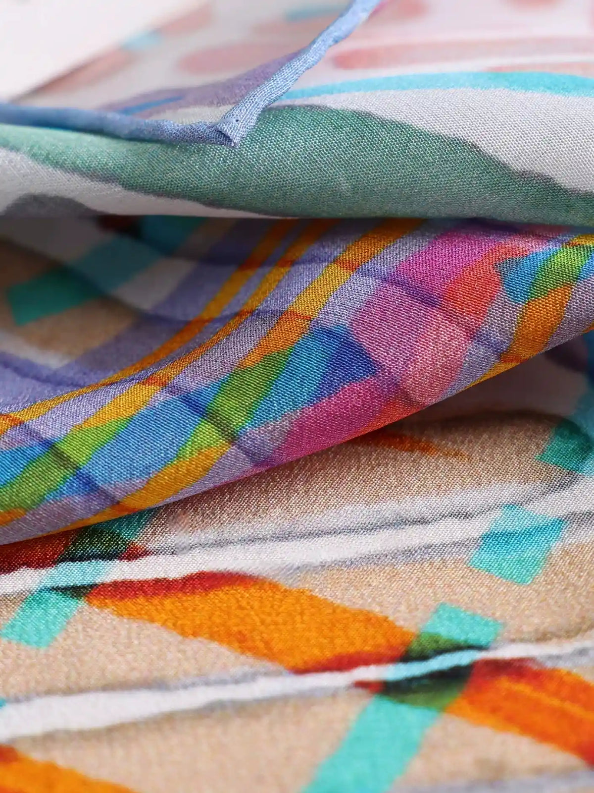 Woven Bloom Multi Silk Square Scarf