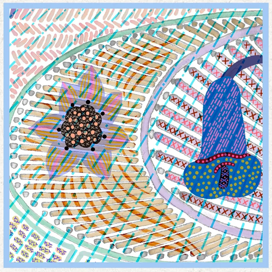Woven Bloom Multi Silk Square Scarf