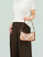 Auspicious Lattice Zhuang Brocade Baguette Bag
