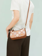 Auspicious Lattice Zhuang Brocade Baguette Bag