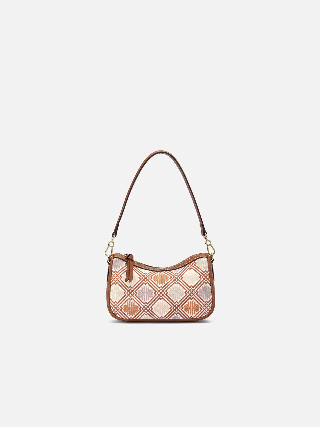 Auspicious Lattice Zhuang Brocade Baguette Bag