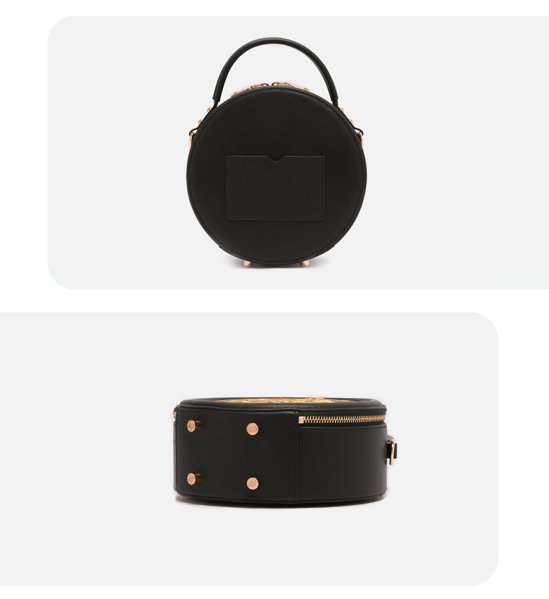 The "Royal Peony" Circle Bag – Heritage Embroidered Leather Edition