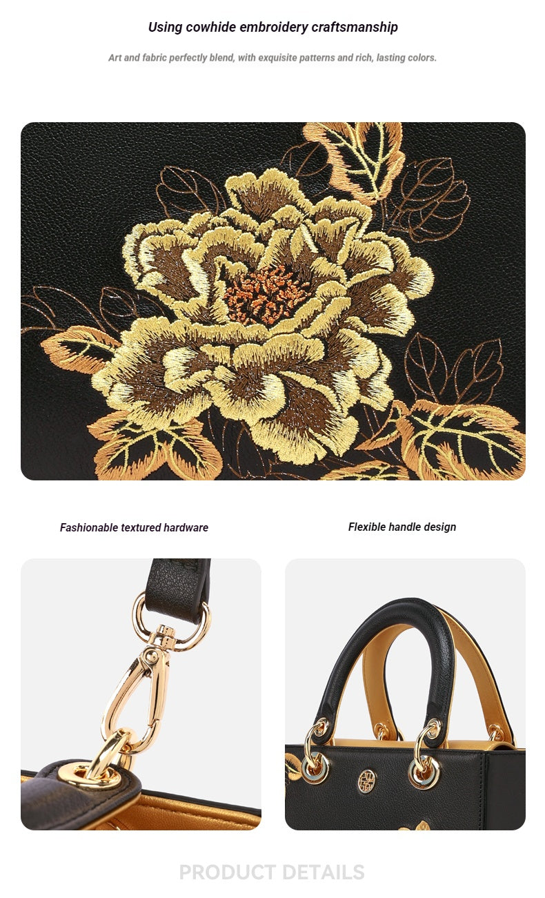 The "Imperial Peony" Tote – Heritage Embroidered Leather Edition