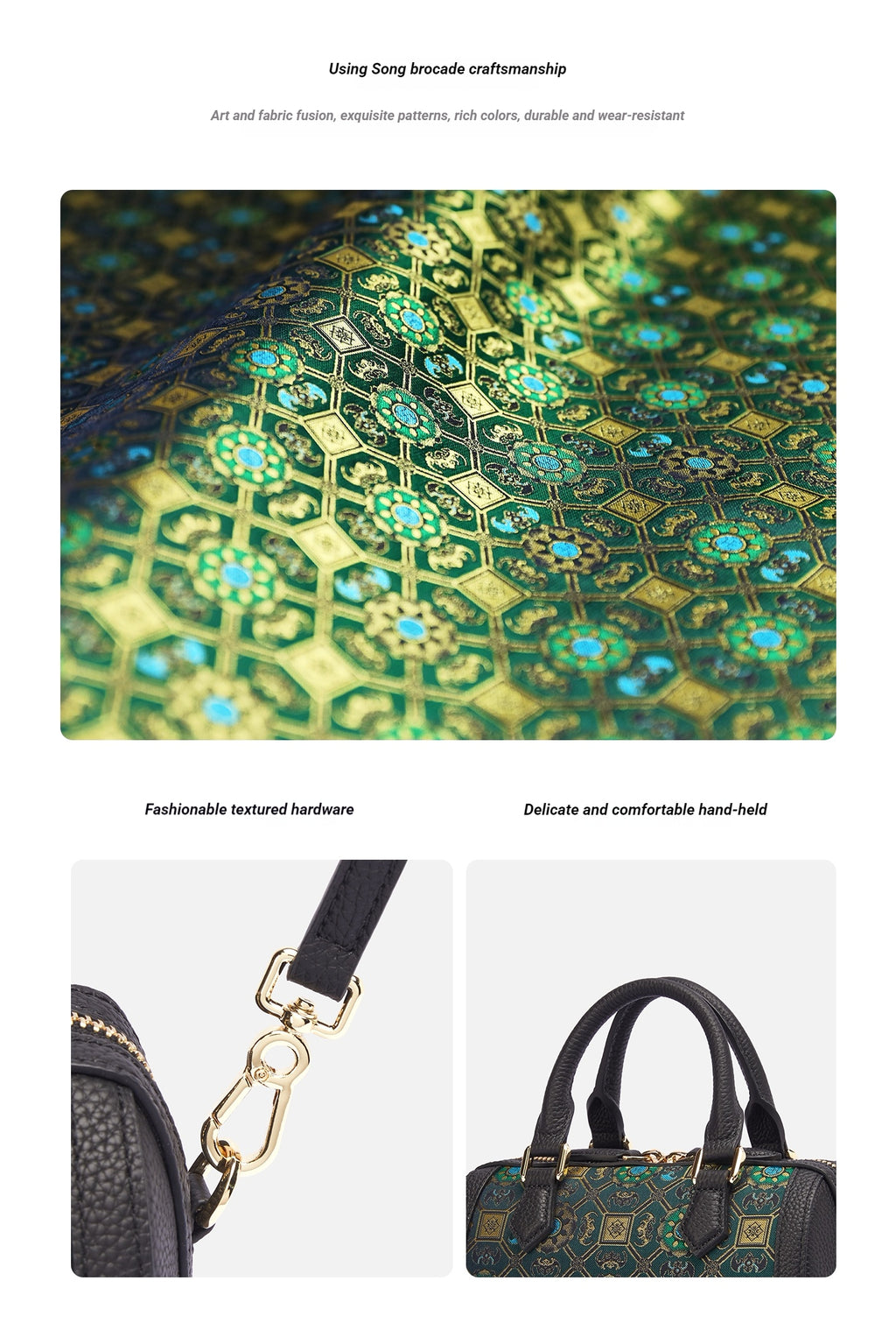 The "Prosperity" Boston Bag – Song Brocade Edition