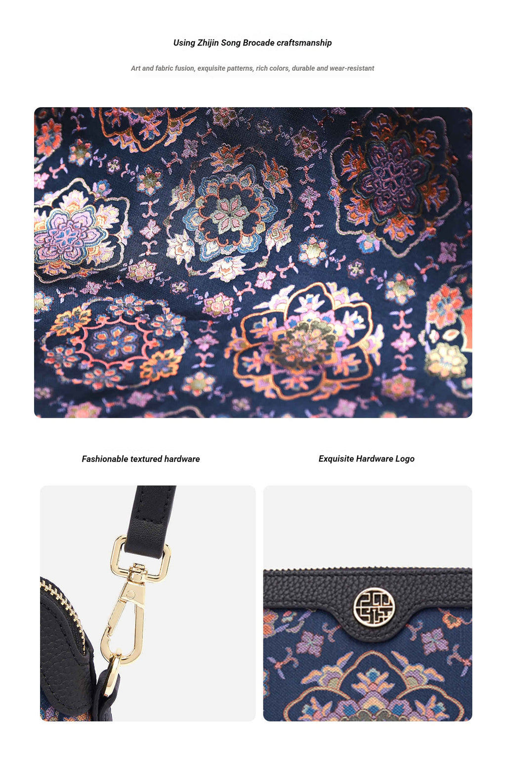 The "Midnight Lotus" Mini Tote – Song Brocade Edition