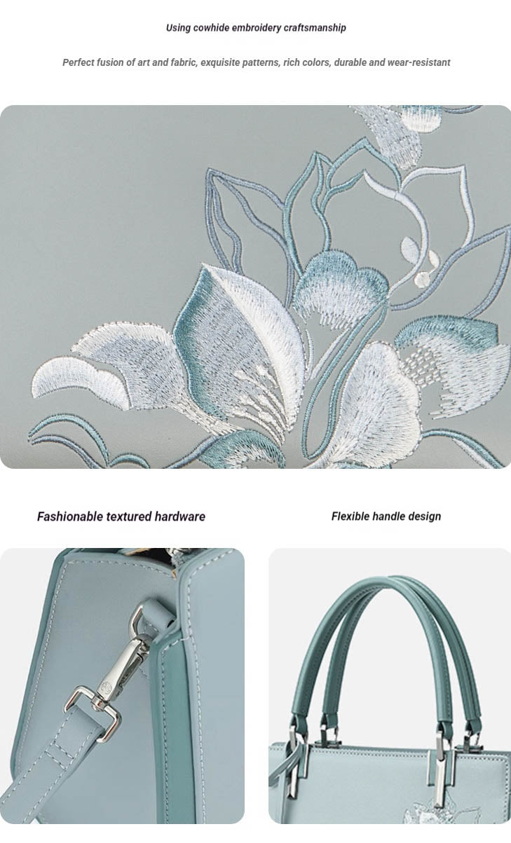 The "Imperial Magnolia" Tote – Heritage Embroidered Leather Edition