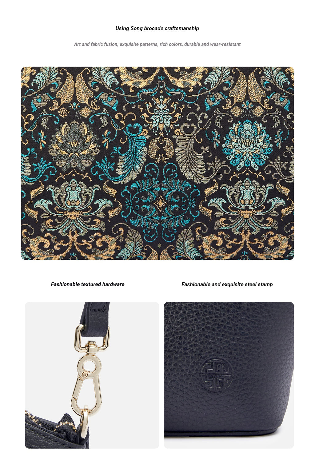 The "Emerald Guardian" Mini Tote – Song Brocade Edition