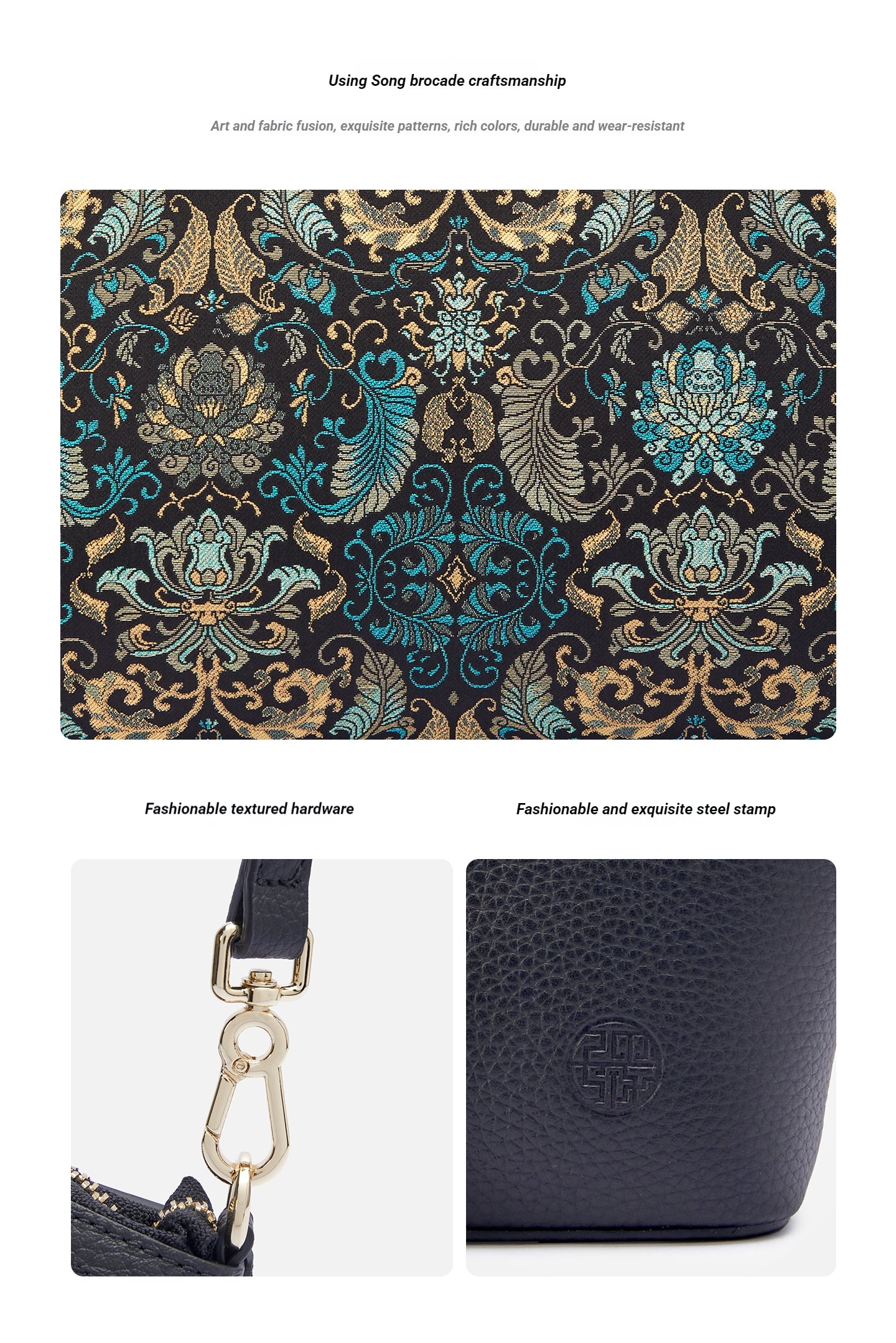 The "Emerald Guardian" Mini Tote – Song Brocade Edition
