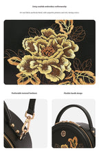 The "Royal Peony" Circle Bag – Heritage Embroidered Leather Edition