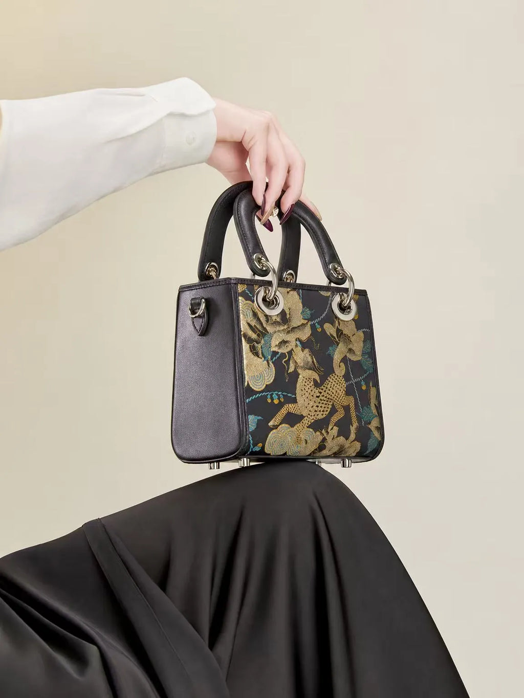 Divine Guardian Song Brocade Mini Tote