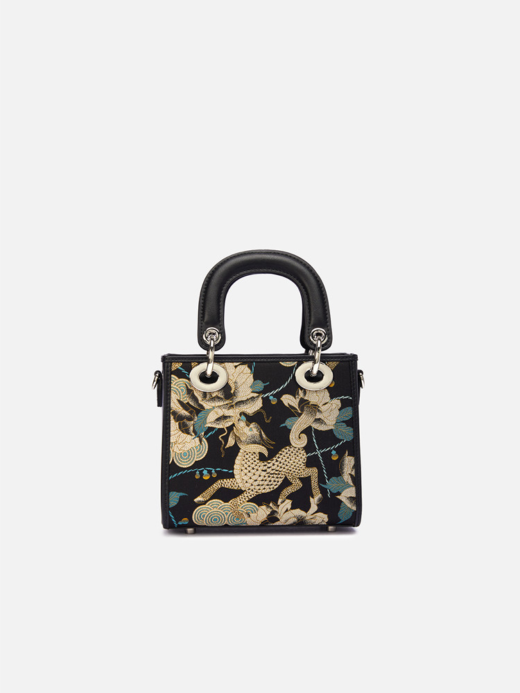 Chinoiserie Luxus Mini-Tragetasche aus Song-Brokat