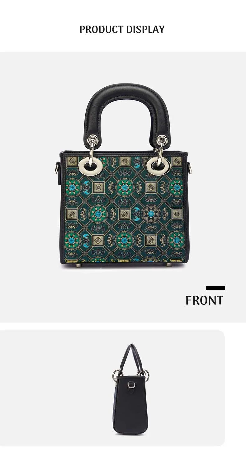 Chinoiserie Luxus Mini-Tragetasche aus Song-Brokat