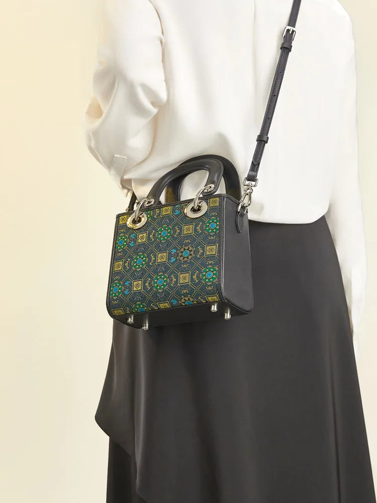Chinoiserie Luxus Mini-Tragetasche aus Song-Brokat