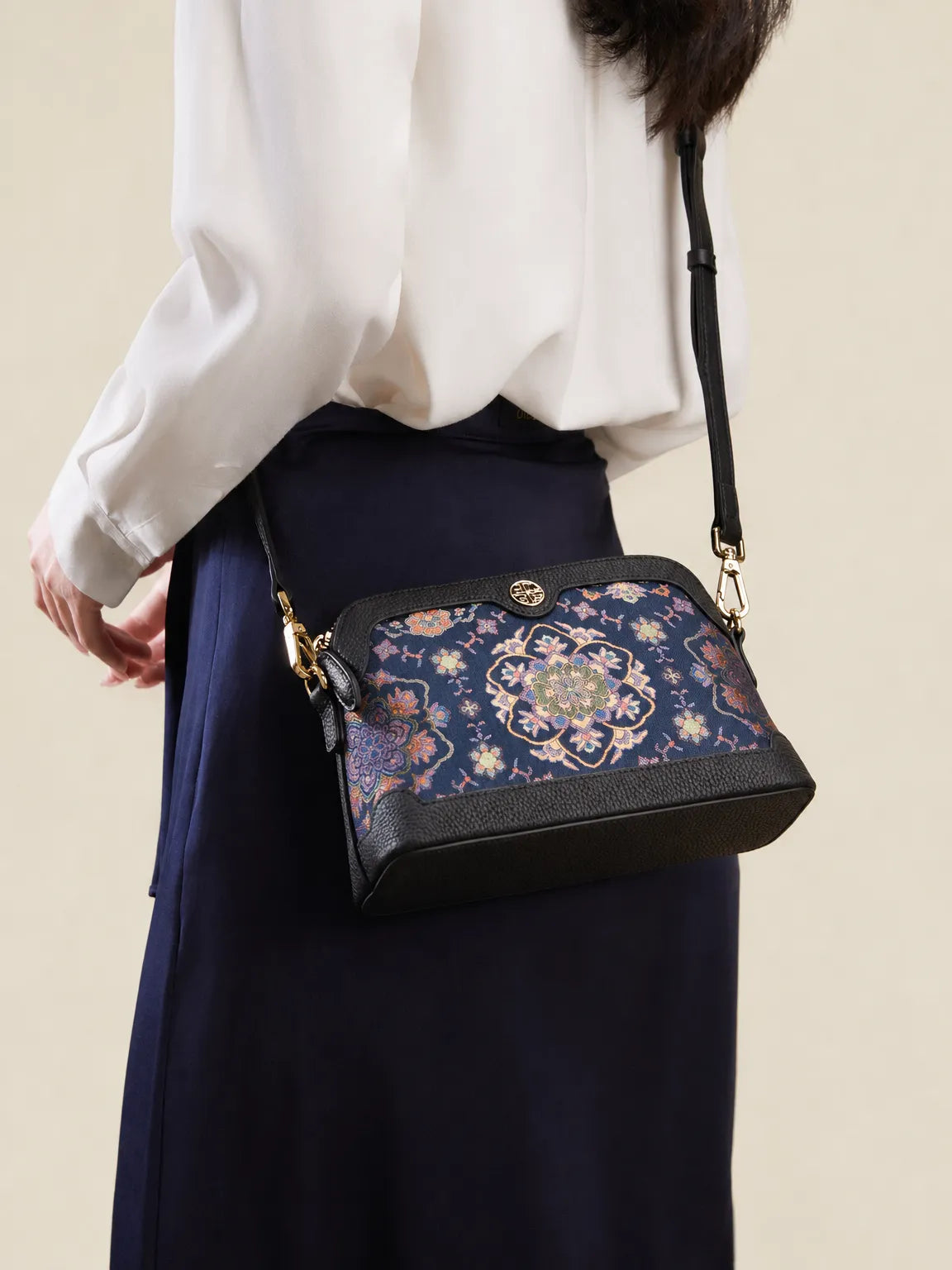 Midnight Lotus Mini Tote Bag