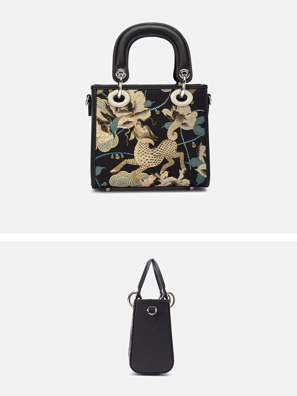 Chinoiserie Luxus Mini-Tragetasche aus Song-Brokat