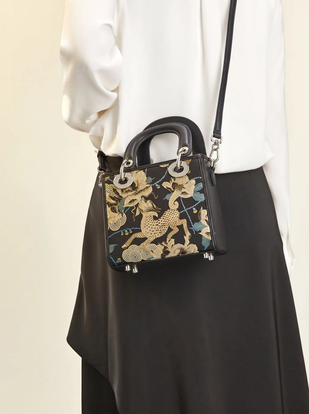 Chinoiserie Luxus Mini-Tragetasche aus Song-Brokat