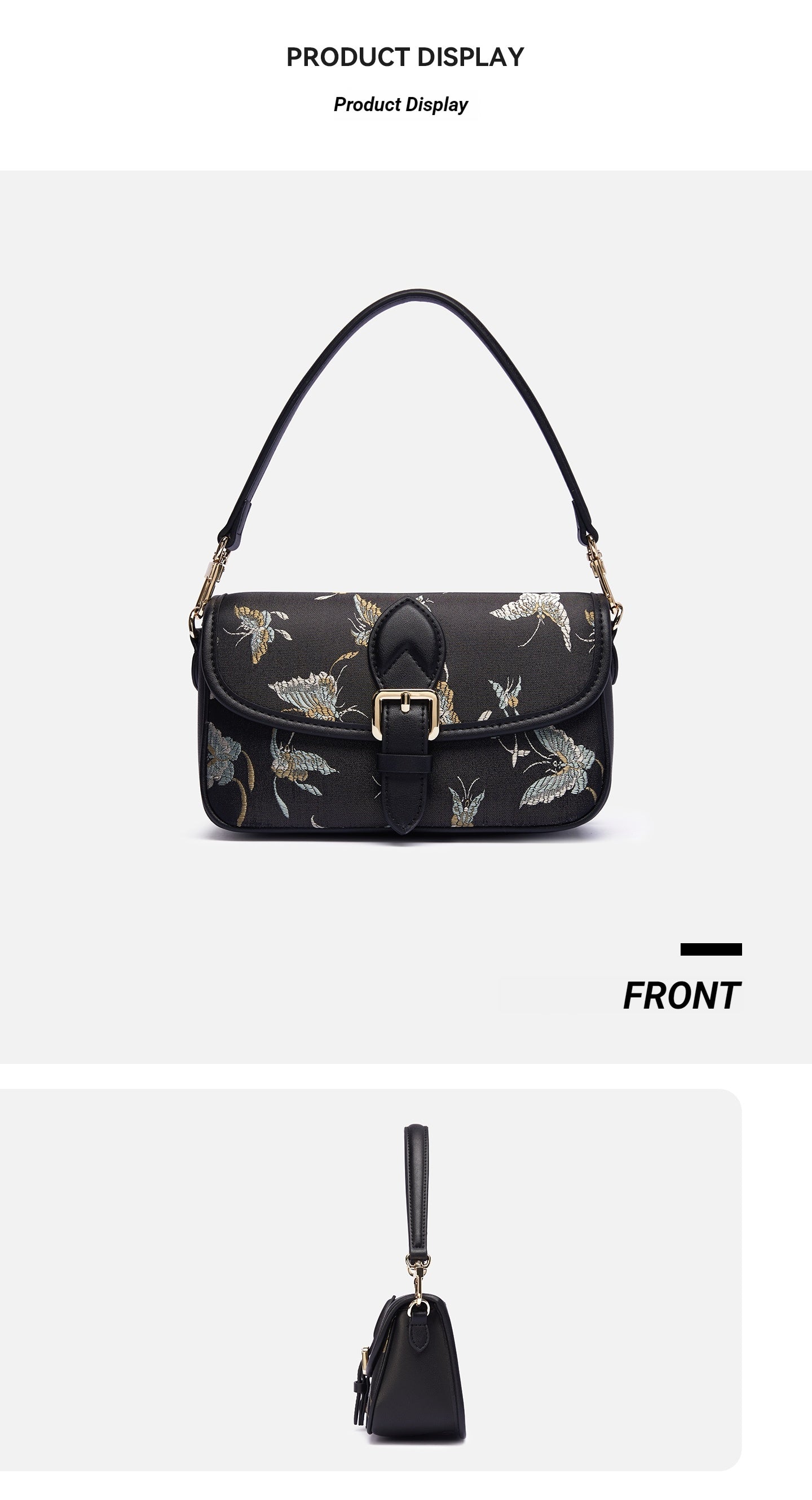 The "Gilded Butterfly" Shoulder Bag – Song Brocade Edition