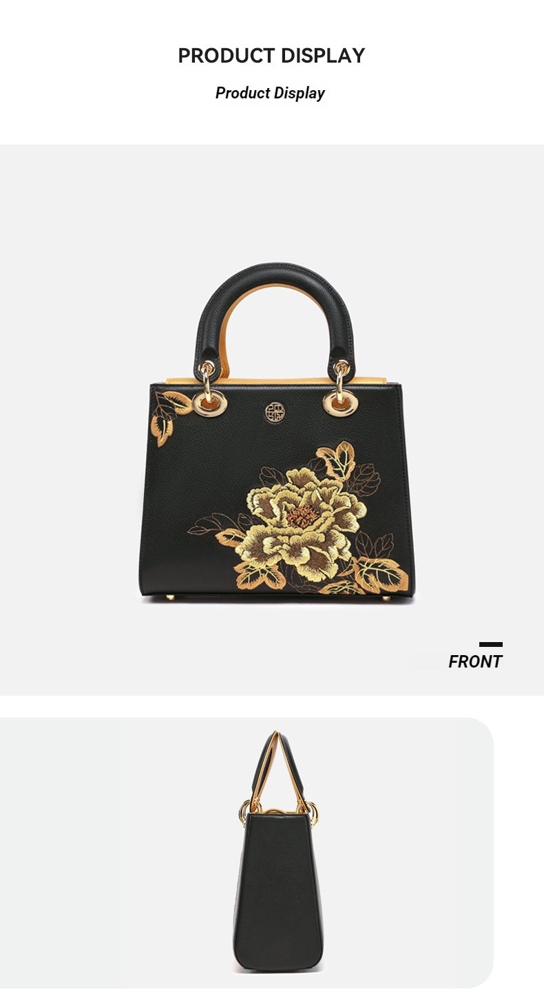 The "Imperial Peony" Tote – Heritage Embroidered Leather Edition