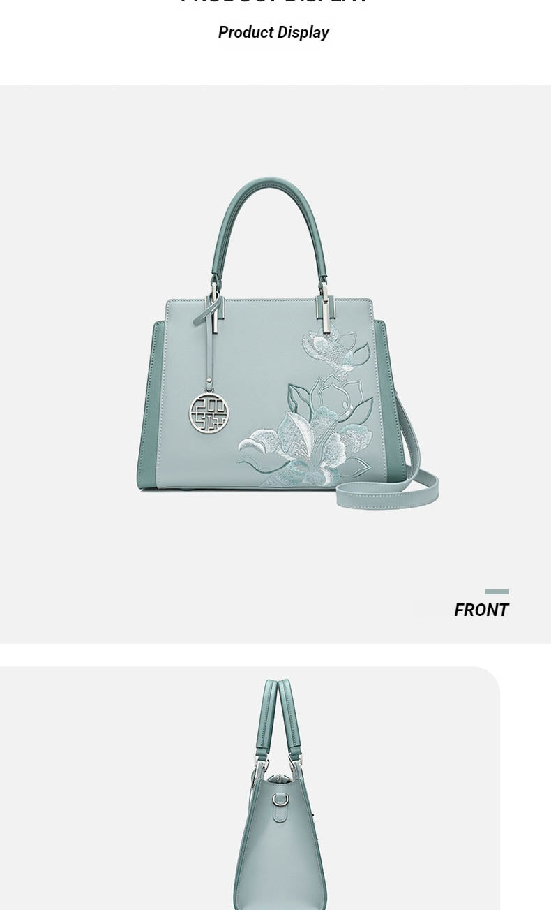 The "Imperial Magnolia" Tote – Heritage Embroidered Leather Edition