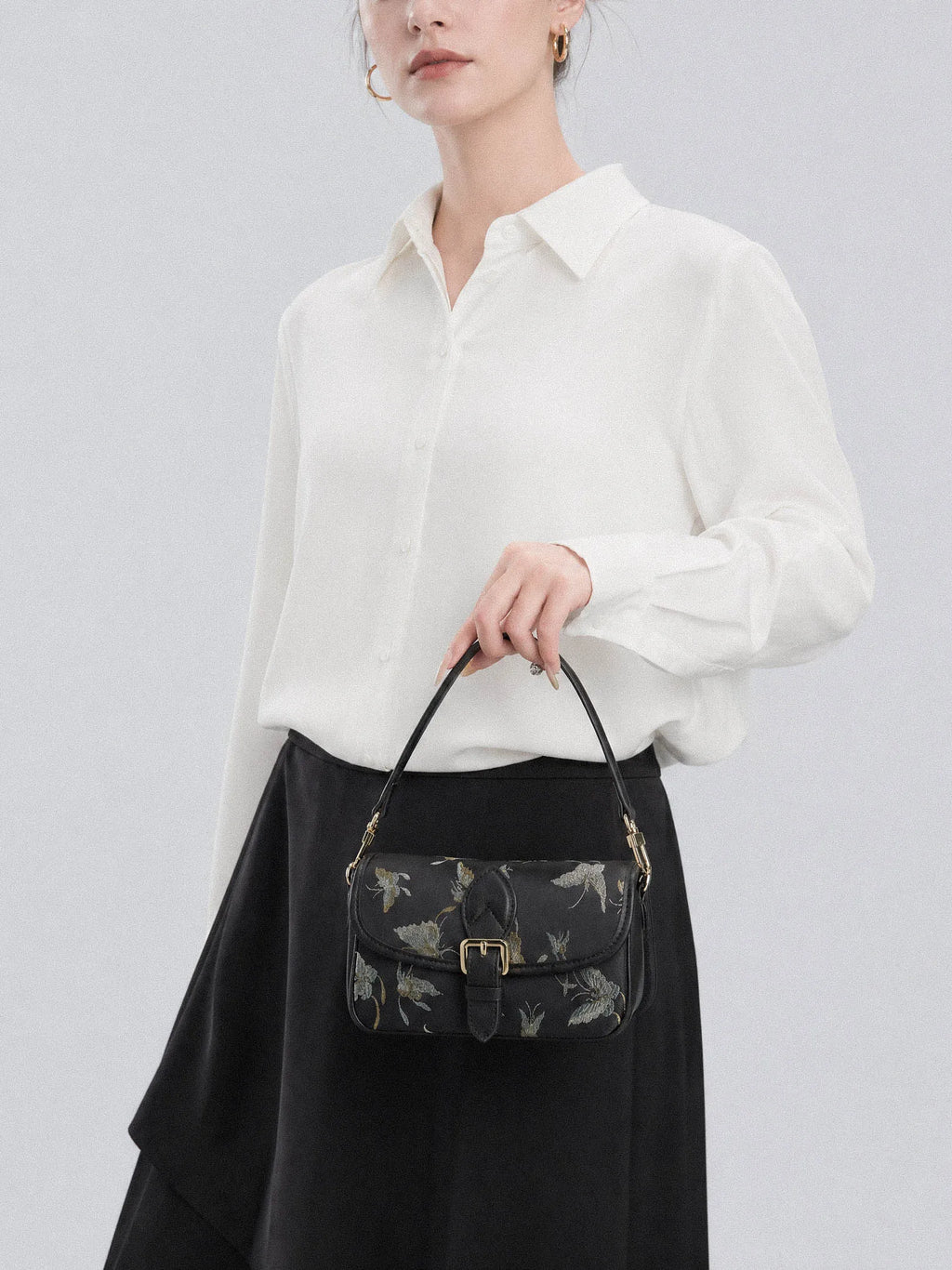 Gilded Butterfly Song Brocade Shoulder Bag