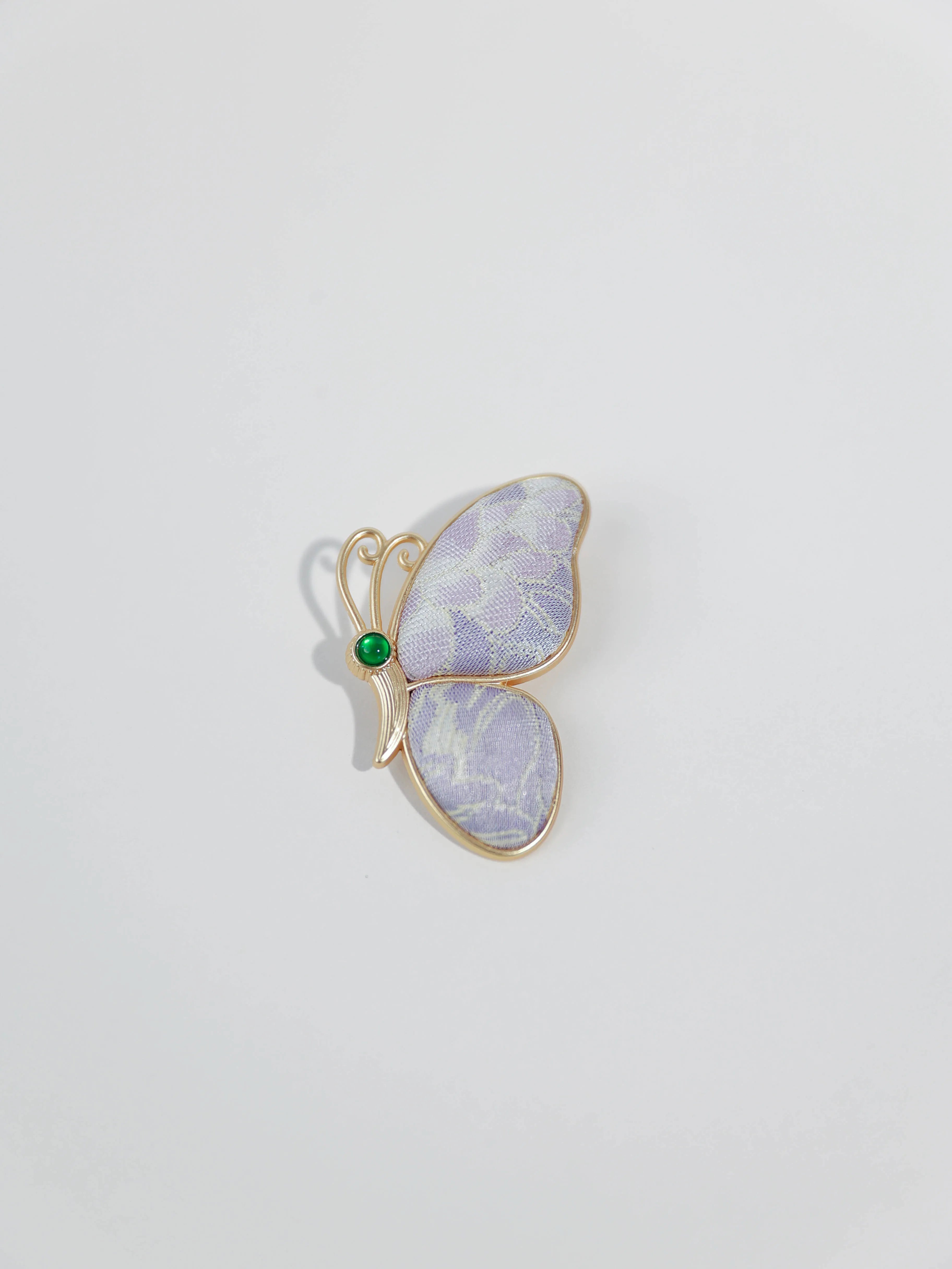 Song Brocade Butterfly Brooch Silk & Gold